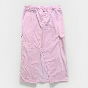 Almost Famous Women’s Large Pink Drawstring Long Skirt Casual Stretch Pockets